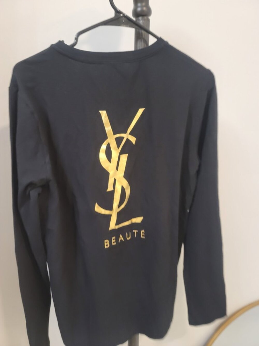 Yves Saint Laurent Beaute Uniform Women Top - Size: Medium - Gold YSL Back Print - Picture 5 of 6